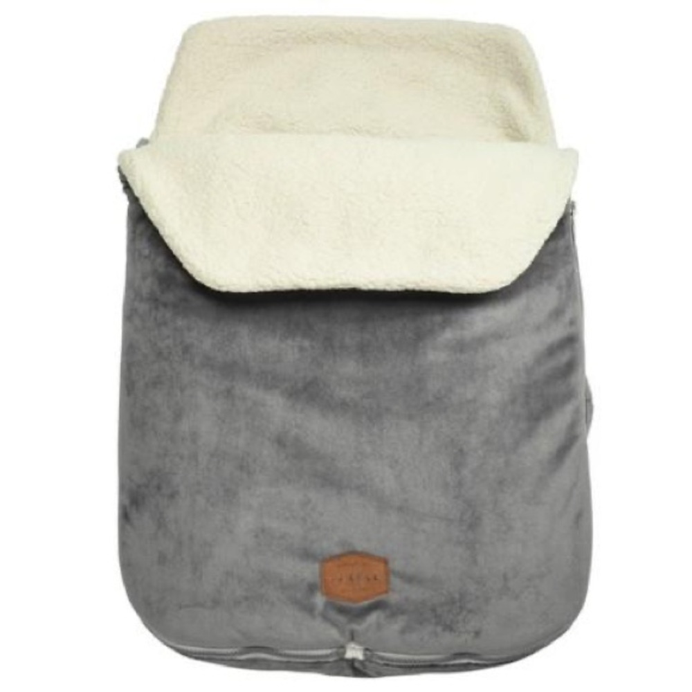 JJ Cole Bundle Me Gray and Sherpa Car Seat Winter Cover For Babies Newborn